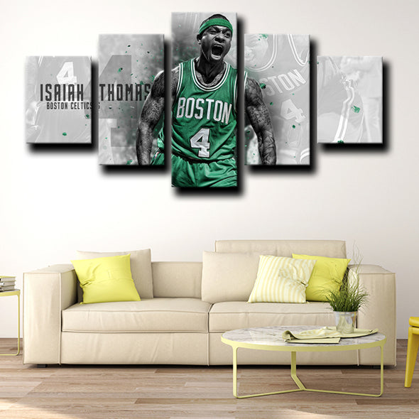 custom 5 panel canvas prints Celtics Thomas home decor-1201 (3)