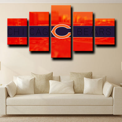 custom 5 panel canvas prints Chicago Bears logo live room decor-1205 (1)