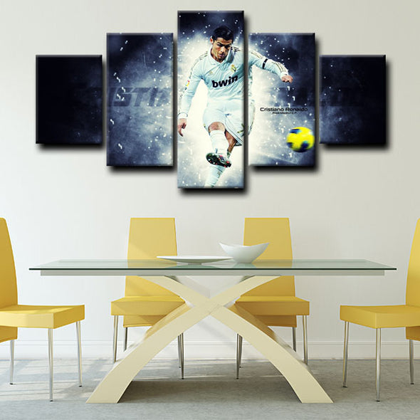 custom 5 panel canvas prints Cristiano Ronaldo live room decor1218 (1)
