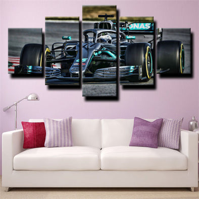 custom 5 panel canvas prints Formula 1 Car Mercedes live room decor-1200 (1)