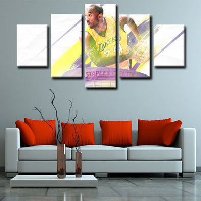 custom 5 panel canvas prints Kobe Bryant live room decor1218 (1)