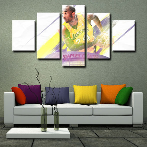 custom 5 panel canvas prints Kobe Bryant live room decor1218 (2)