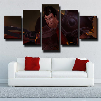 custom 5 panel canvas prints League Legends Darius live room decor-1200（1）