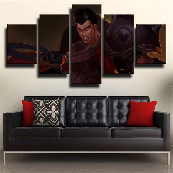 custom 5 panel canvas prints League Legends Darius live room decor-1200（2）