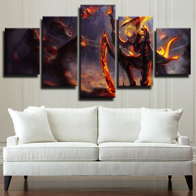 custom 5 panel canvas prints League Legends Diana live room decor-1200 (1)