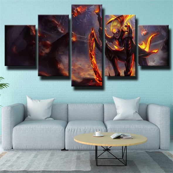 custom 5 panel canvas prints League Legends Diana live room decor-1200 (2)