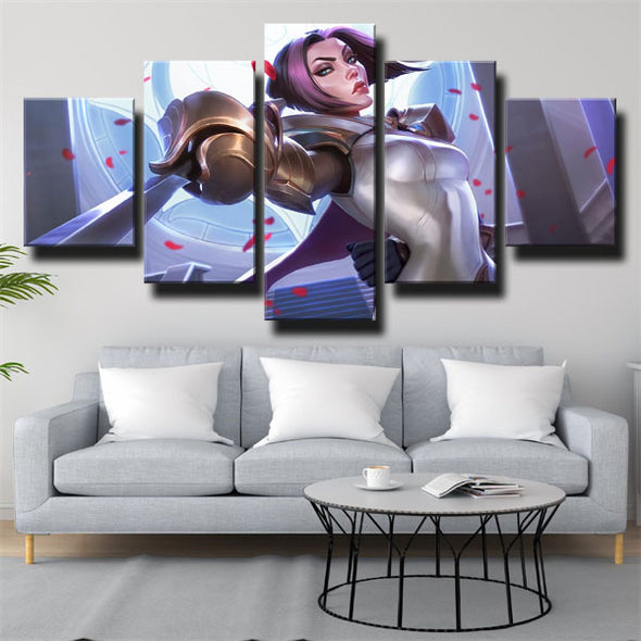 custom 5 panel canvas prints League Of Legends Fiora live room decor-1200 (2)