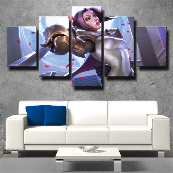 custom 5 panel canvas prints League Of Legends Fiora live room decor-1200 (3)
