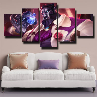 custom 5 panel canvas prints League Of Legends Galio live room decor-1200 (1)