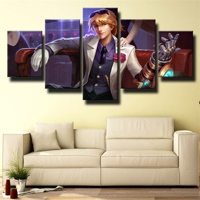 custom 5 panel canvas prints League of Legends Ezreal live room decor-1200 (1)
