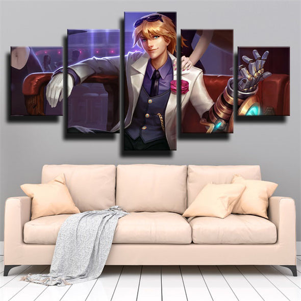 custom 5 panel canvas prints League of Legends Ezreal live room decor-1200 (2)