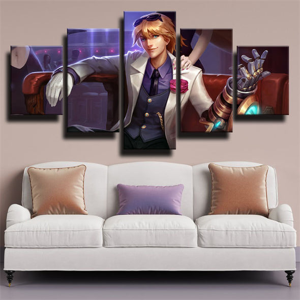 custom 5 panel canvas prints League of Legends Ezreal live room decor-1200 (3)