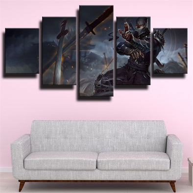 custom 5 panel canvas prints League of Legends Shen live room decor-1200 (1)