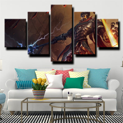 custom 5 panel canvas prints League of Legends Viktor live room decor-1200 (1)