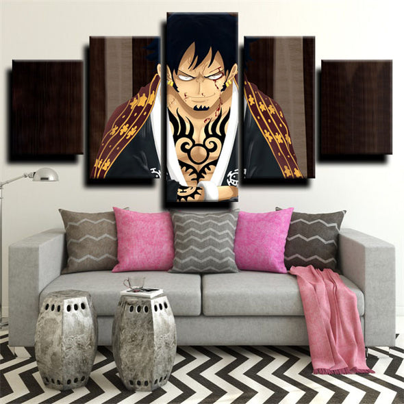 custom 5 panel canvas prints One Piece Trafalgar Law live room decor-1200 (2)