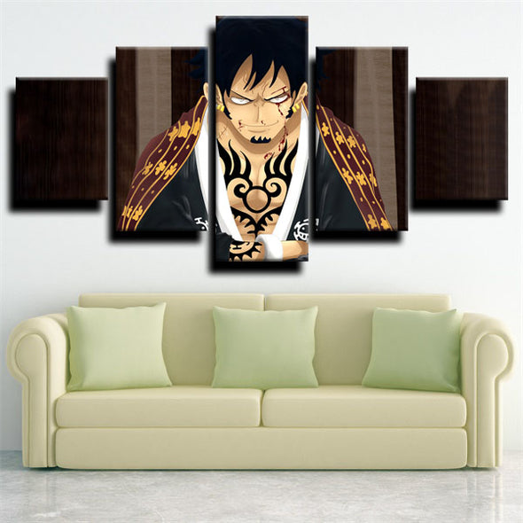 custom 5 panel canvas prints One Piece Trafalgar Law live room decor-1200 (3)