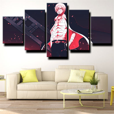 custom 5 panel canvas prints One Piece Vinsmoke Sanji live room decor-1200 (1)