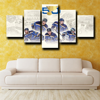 custom 5 panel canvas prints St. Louis Blues Teammates wall picture-1208 (1)