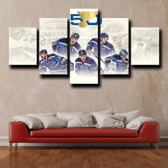 custom 5 panel canvas prints St. Louis Blues Teammates wall picture-1208 (2)