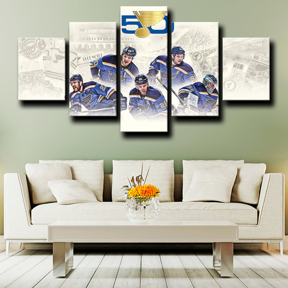 custom 5 panel canvas prints St. Louis Blues Teammates wall picture-1208 (3)