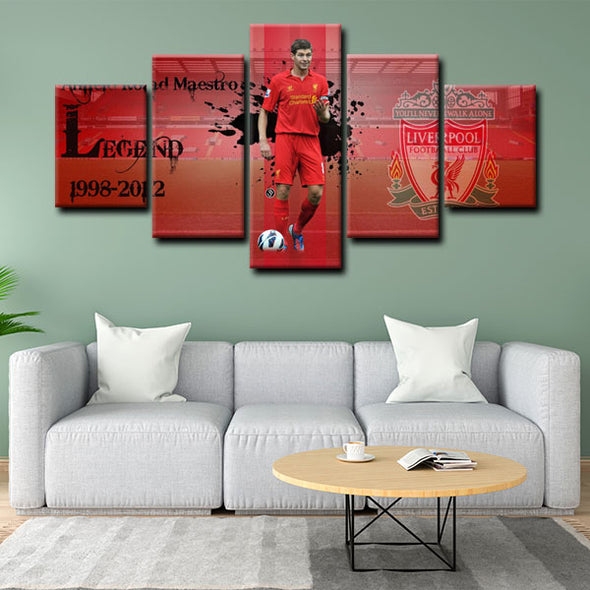 custom 5 panel canvas prints Steven Gerrard live room decor1218 (2)