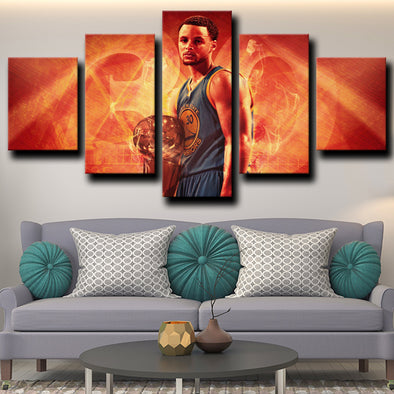 custom 5 panel canvas prints Warriors Curry live room decor-1251 (1)