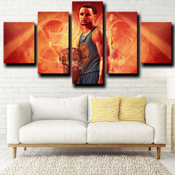custom 5 panel canvas prints Warriors Curry live room decor-1251 (3)