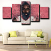 custom 5 panel canvas wall art harden red decor pictur-1206 (2)
