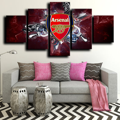 custom 5 panel canvas wall art prints Arsenal Badge home decor-1218 (1)