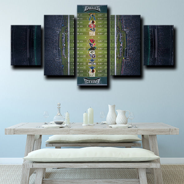 custom 5 panel canvas wall art prints Eagles Rugby field decor picture-1235 (3)