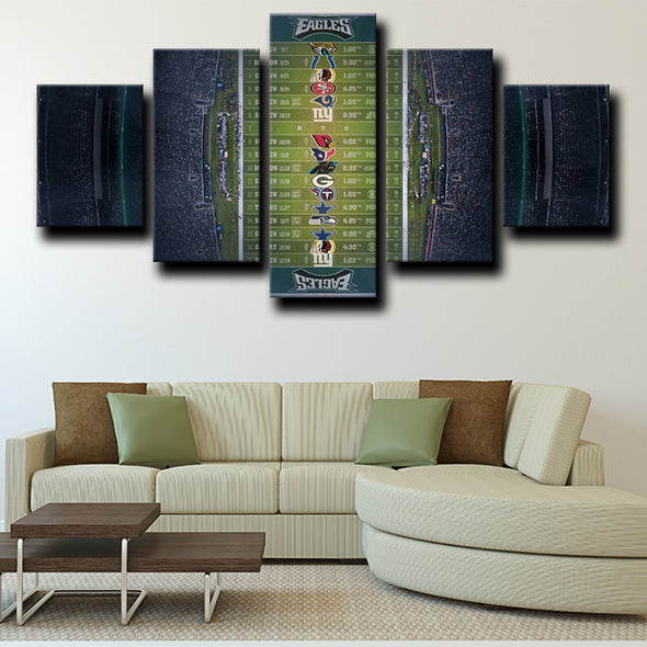 custom 5 panel canvas wall art prints Eagles Rugby field decor picture-1235 (4)