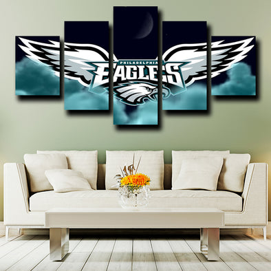  custom 5 panel canvas wall art prints Eagles logo badge decor picture-1234 (1)