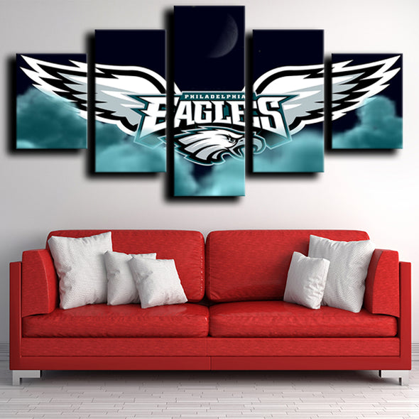  custom 5 panel canvas wall art prints Eagles logo badge decor picture-1234 (2)