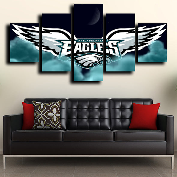  custom 5 panel canvas wall art prints Eagles logo badge decor picture-1234 (3)