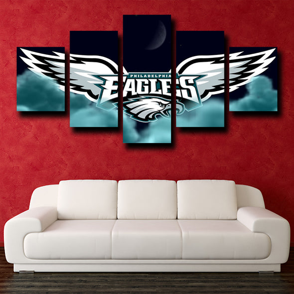  custom 5 panel canvas wall art prints Eagles logo badge decor picture-1234 (4)