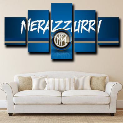 custom 5 panel canvas wall art prints Inter Milan Emblem home decor-1208 (1)