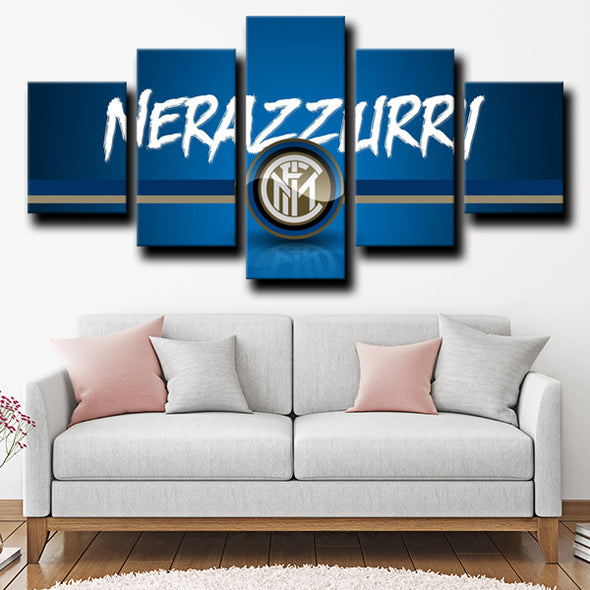 custom 5 panel canvas wall art prints Inter Milan Emblem home decor-1208 (2)