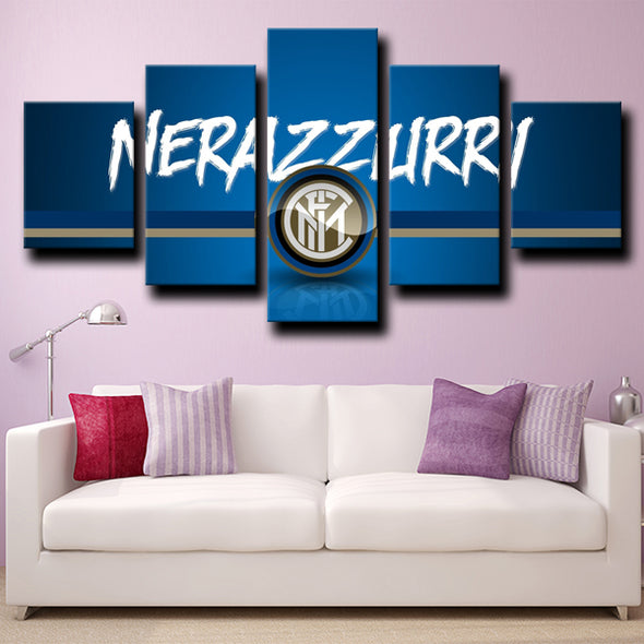 custom 5 panel canvas wall art prints Inter Milan Emblem home decor-1208 (4)