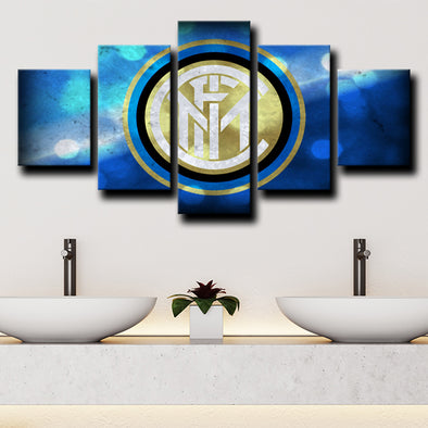 custom 5 panel canvas wall art prints Inter Milan Logo home decor-1209 (1)