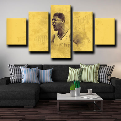 custom 5 panel canvas wall art prints Pacers george home decor-1218 (1)