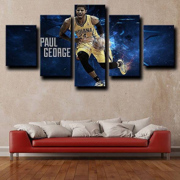 custom 5 panel canvas wall art prints george Pacers home decor-1209 (2)