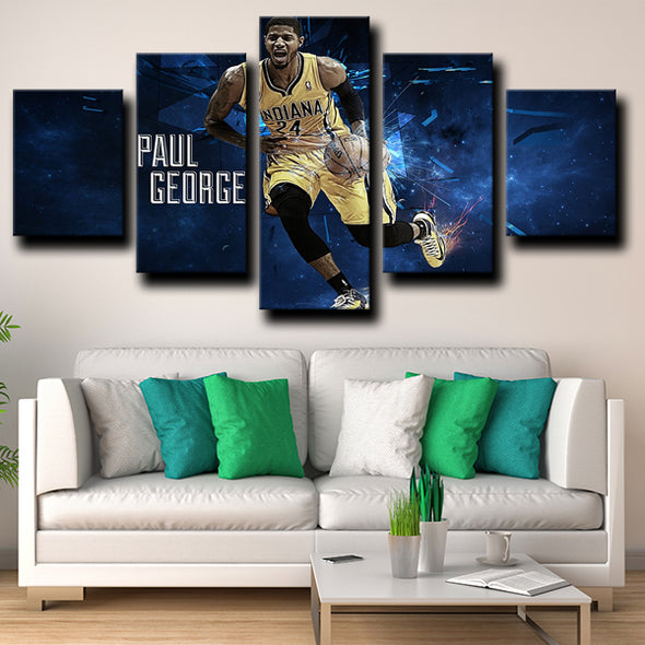 custom 5 panel canvas wall art prints george Pacers home decor-1209 (3)