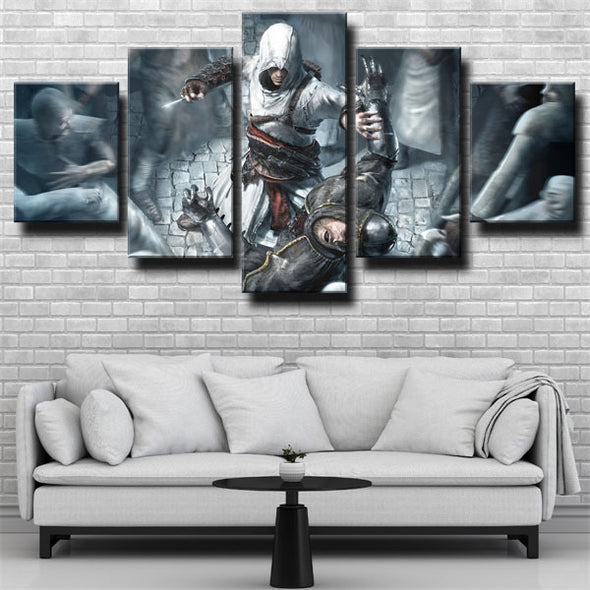 custom 5 panel wall art Assassin's Creed Bloodlines Altaïr home decor-1216 (1)