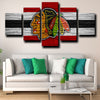 custom 5 panel wall art Chicago Blackhawks Logo home decor-1229 (1)