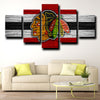 custom 5 panel wall art Chicago Blackhawks Logo home decor-1229 (2)