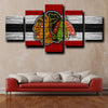 custom 5 panel wall art Chicago Blackhawks Logo home decor-1229 (4)