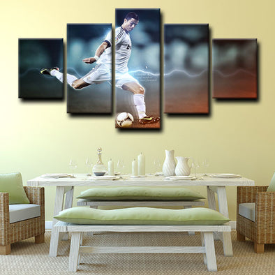 custom 5 panel wall art Cristiano Ronaldo home decor1214 (1)