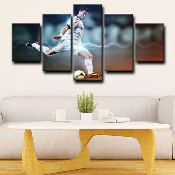 custom 5 panel wall art Cristiano Ronaldo home decor1214 (3)