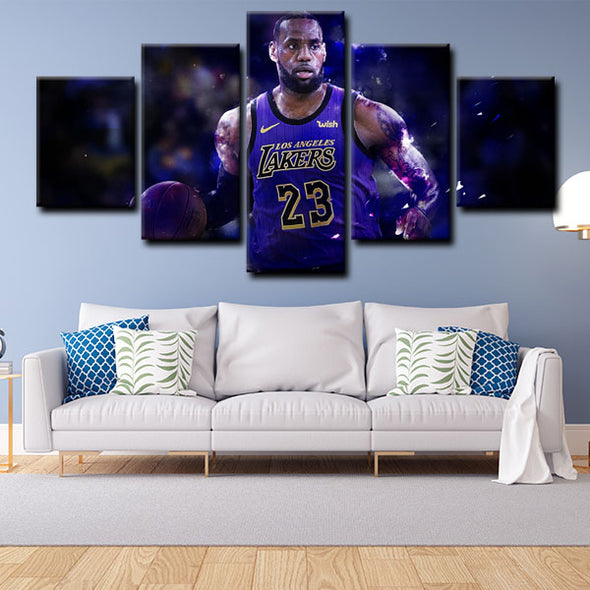 custom 5 panel wall art LeBron James home decor1214 (2)