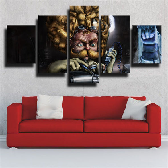 custom 5 panel wall art League Of Legends Heimerdinger home decor-1200 (1)
